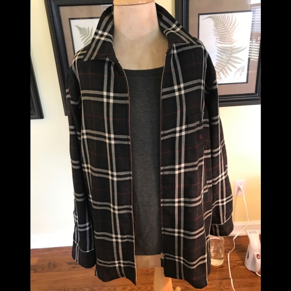 Ralph Lauren plaid wool shirt, red, grey,  white